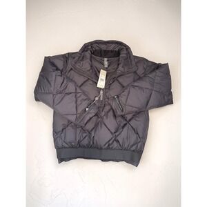 Adidas Stella McCartney Puffer Jacket Grey Diamond Quilt Half Zip Pullover NEW